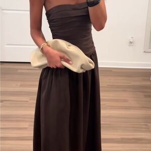 DISSH Catania Strapless Chocolate Brown Maxi Dress